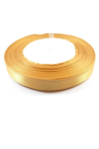 NO BRAND Κορδέλα σατέν 6mm/καρούλι 22.50μέτρα - Χρυσό