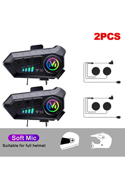Kebidumei 2pcs soft mic Motorcycle Helmet Headset IPX6 Waterproof Noice Reduc...