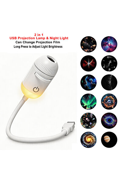Choice 12Pcs Film USB Galaxy Projector Light Car Roof Ambient Light Adjustabl...