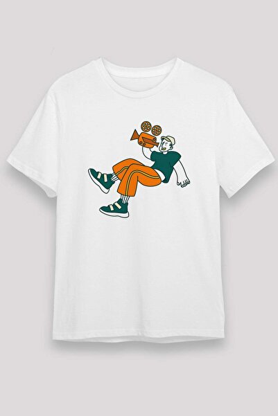 Darkhane Cameraman White Unisex T-Shirt T-Shirt