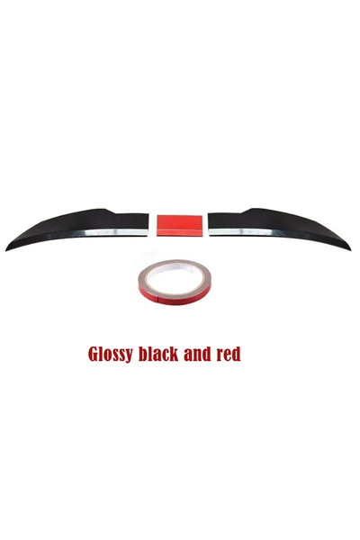 Choice Glossy black and red Universal 3pcs Sedan Rear Trunk Tail Rear Wing Sp...