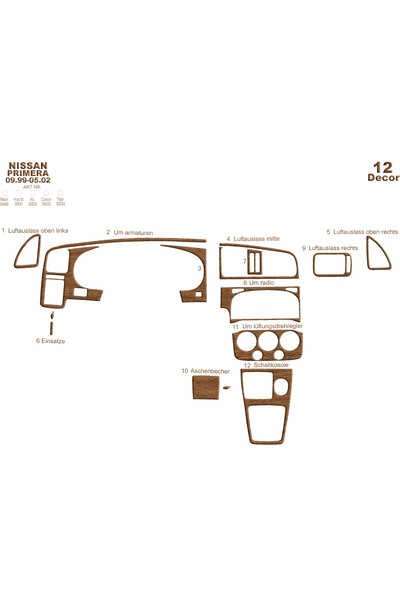 Marscockpitdesign Nissan Primera Torpido Kaplama 1999-2002 12 Parça