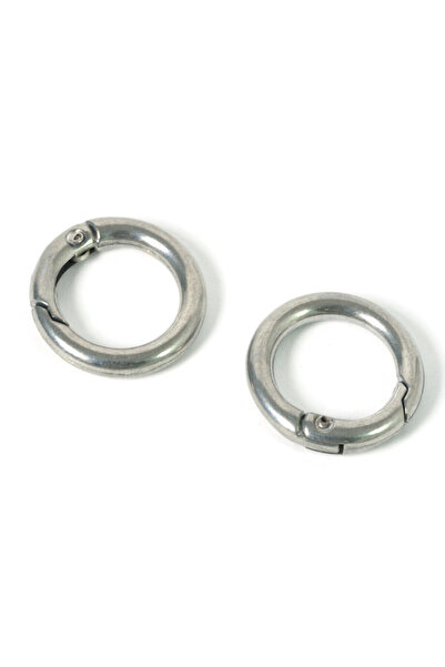 NO BRAND Κρίκος μπρελόκ ανοιγόμενος μεταλλικός 25x4mm - Ασημί αντικέ