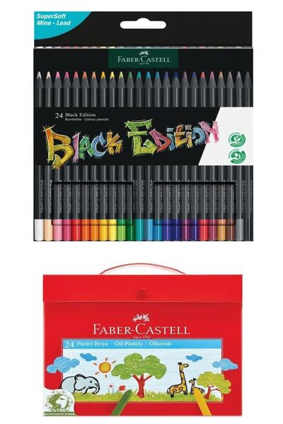 Faber Castell مجموعة ألوان فابر كاستل المميزة - 24 قطعة من الألوان الجافة الس...