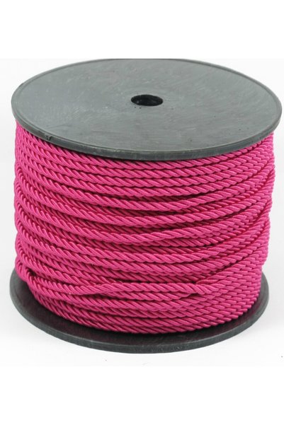 NO BRAND Στριφτό νάυλον/σατέν κορδόνι rayon 3mm/καρούλι 50 μέτρα - Φούξια