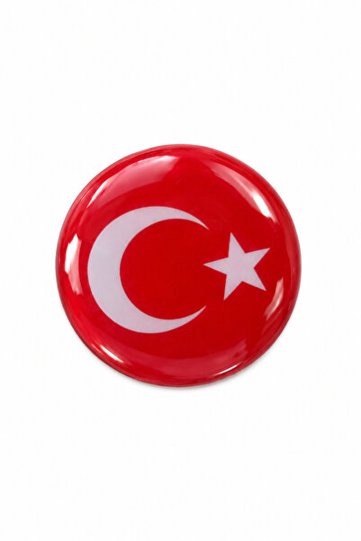 Ventoze Türkiye Bayrağı 3D Damla Etiket 3 cm – Ay Yıldızlı Yuvarlak Sticker