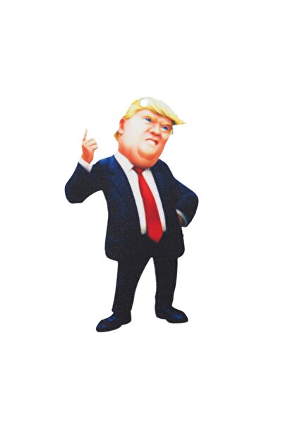 NO BRAND Donald Trump φιγούρα πολύχρωμο plexiglass κρεμαστό 60x35mm