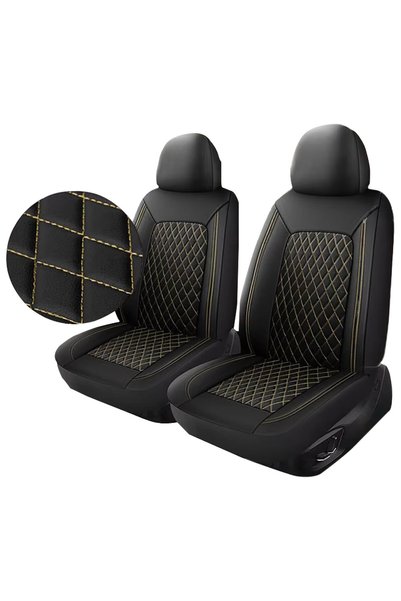 Choice AE-2134-4PCS-BG All-Season Quilted Faux Leather Car Seat Covers Univer...