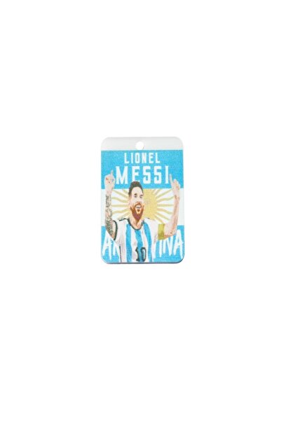 NO BRAND Ορθογώνιο "Lionel Messi" τυπωμένο πολύχρωμο plexiglass κρεμαστό 28x40mm