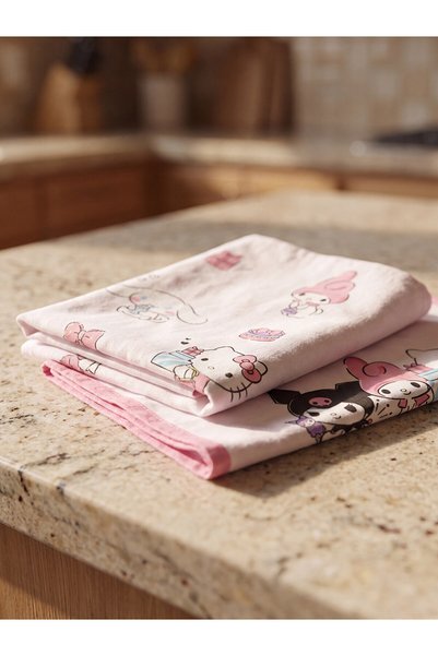 LC Waikiki Alegeri strălucitoare de la Shining Store: Lavetă de uscare din bumbac imprimată Hello Kitty și Prietenii, 40x50 cm...