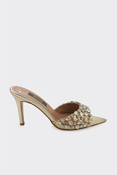 derinet Taş İşlemeli Topuklu Terlik