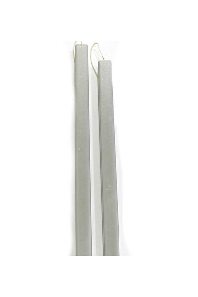 NO BRAND Λαμπάδα κερί τετράγωνη πλακέ 37x2.1x2.1cm - Γκρι