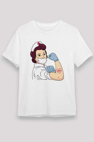 Darkhane Nurse White Unisex T-Shirt T-Shirt