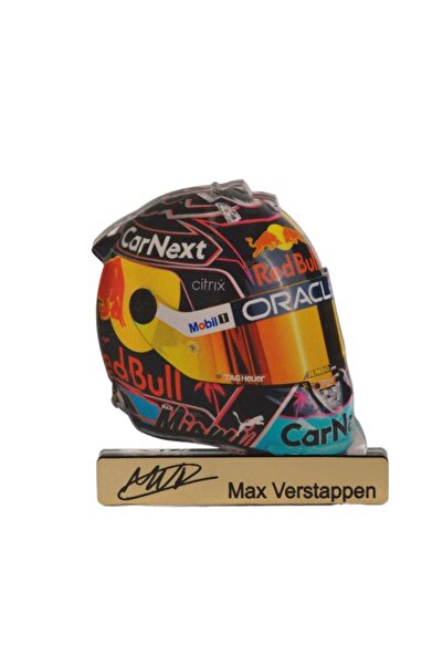 NO BRAND Κράνος Max Verstappen με υπογραφή plexiglass επιτραπέζιο διακοσμητικ...