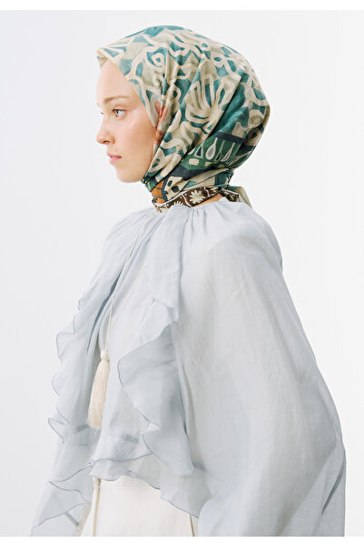 Freshscarfs Bloom Geometry Desen Vual Eşarp Okyanus