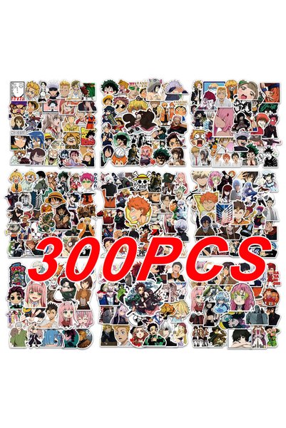 BANDAI 300PCS 300Pcs Mix Anime Stickers for Kids Onepiece JujutsuKaisen Drago...
