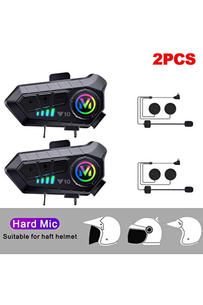 Kebidumei 2pcs hard mic Motorcycle Helmet Headset IPX6 Waterproof Noice Reduc...