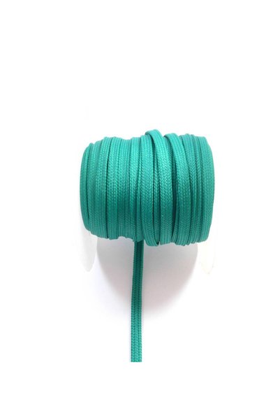 NO BRAND Κορδόνι πλακέ πολυεστερικό 3.5mm/καρούλι 40μέτρα - Σμαραγδί