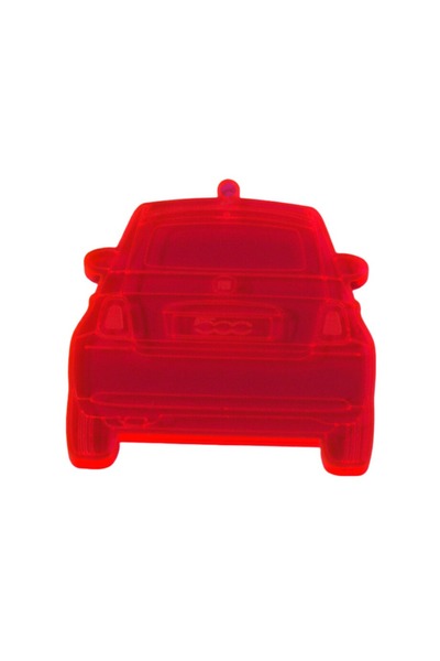 NO BRAND Αυτοκίνητο Fiat 500 ροζ φλούο plexiglass κρεμαστό 45x46mm