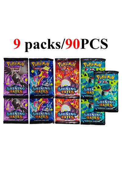 BANDAI SHINING 9 packs 90/360PCS Pokémon Card Packs 151， ASCENDED HEROES 。Evo...