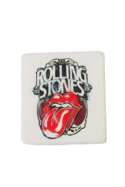NO BRAND Rolling Stones μαγνητάκι μάρμαρο Θάσου λευκό τετράγωνο 5x5x0.7cm - 1...