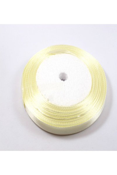 NO BRAND Κορδέλα σατέν 6mm/καρούλι 22.50μέτρα - Κρέμ