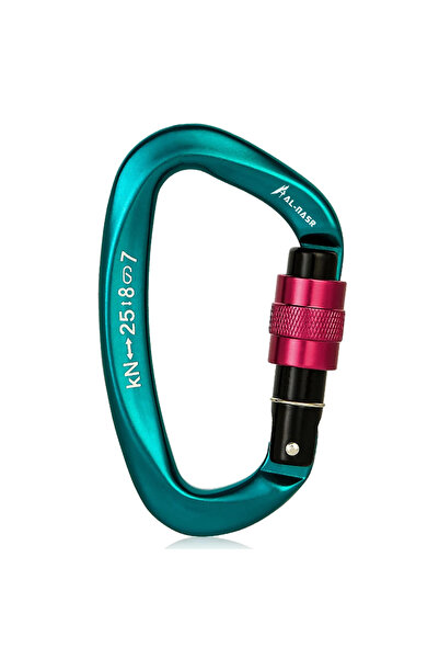 Choice Dark green 25KN D-shape Professional Carabiner Screw Locking Gate Cara...
