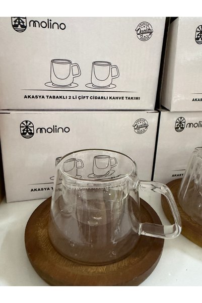 Molino Akasya tabaklı 2 li bardak