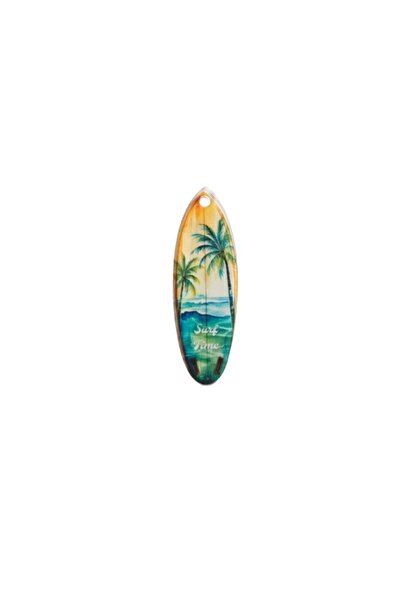 NO BRAND Σανίδα σερφ “Surf Time”τυπωμένο πολύχρωμο plexiglass κρεμαστό 55x19mm