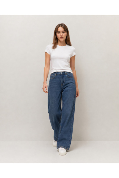 connemara Women's High Waist Wide Leg Lightweight Chemical Washed Blue Jean T...
