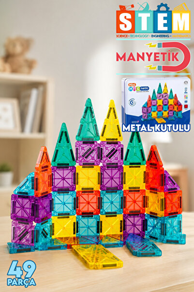 SmartFox Magnetic 49 Parça Geometrik Mıknatıslı Eğitici Manyetik Bloklar