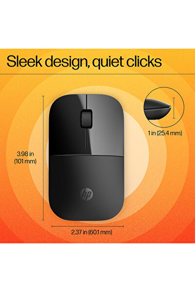 HP Z3700 V0L79AA Mat Siyah Slim Wireless Optik Mouse 2.4Ghz 1200Dpı