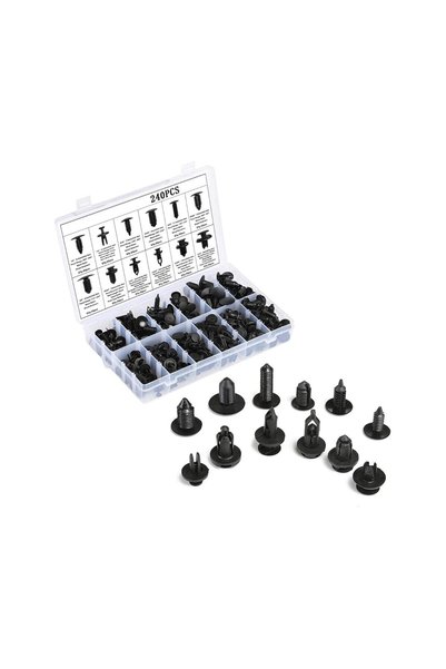 DARO Kit demontat interior auto 4 piese, 240 clipsuri, 1 surubelnita demontare clipsuri
