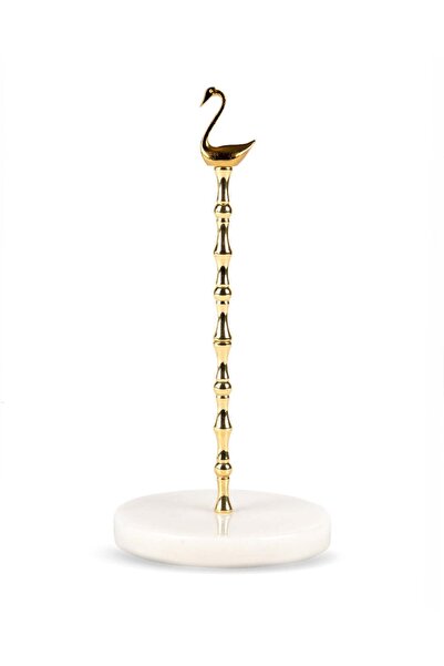 Swan Mermer Tabanlı Metal Kağıt Havluluk Gold (15x30 cm)
