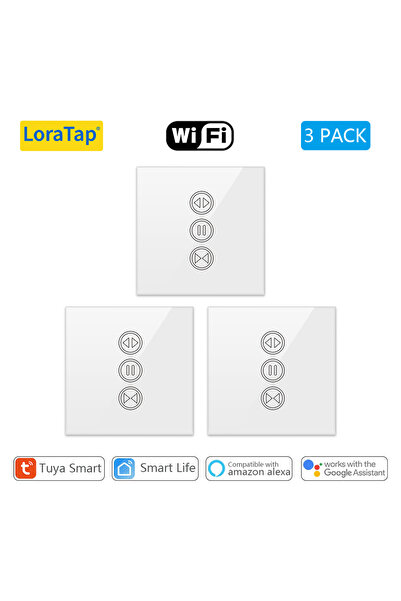 Choice White 3 PACK Tuya Smart Life WiFi Curtains Blinds Switch Roller Shutte...