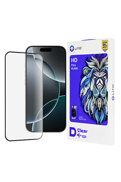 Lito Folie de protecție pentru iPhone 16 Pro, D+ Pro Clear - negru