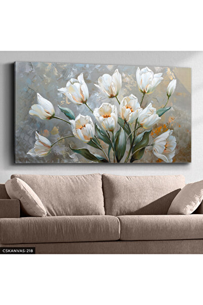 Evinemoda Lale Buketi Tek Parça Kanvas - Canvas Tablo
