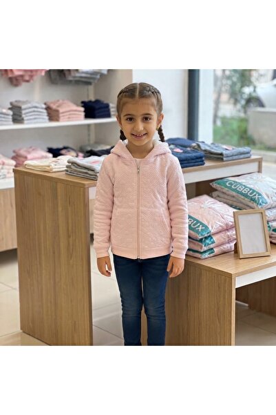 CUBBUX Girl's Zippered 2 Thread Hooded Pocket Jacket Cardigan