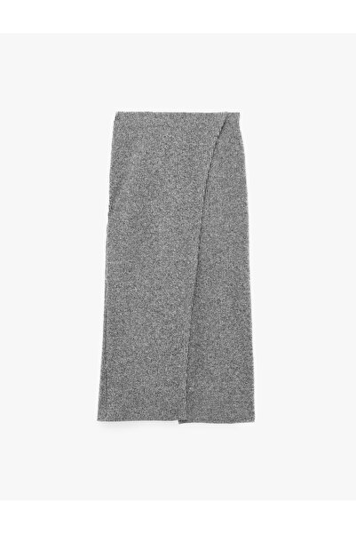 Koton Regular Waist Long Pencil Skirt with Front Stitching Detail