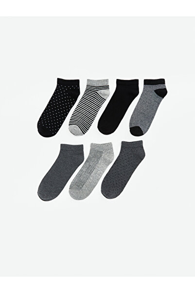 LC Waikiki Rmz Gi̇yi̇m Farkiyla Embroidered Men's Bootie Socks 7-Pack