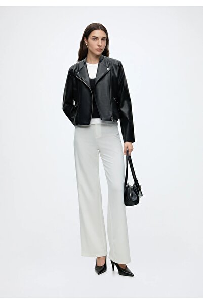 ONLY OnlJıll Faux Leather Bıker Otw Noos Kadın Mont Black