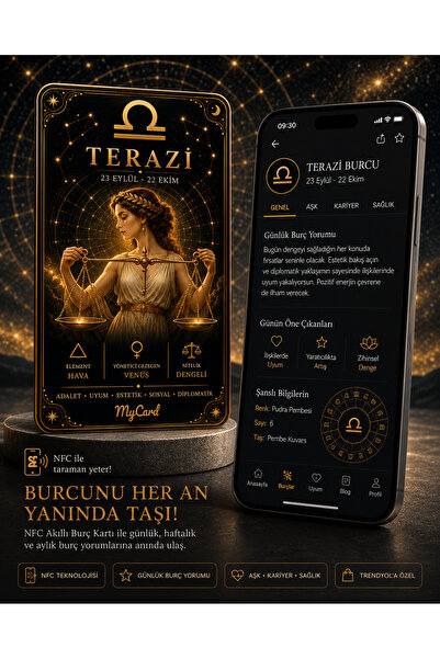 Terazi Burcu NFC Akıllı Burç Kartı - Günlük Burç Profili