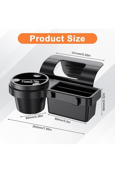 ELEPHANTBOAT ® 2-in-1 Car Window Cup Holder and Phone Holder Organizer, Window Track Mount Storage Bo