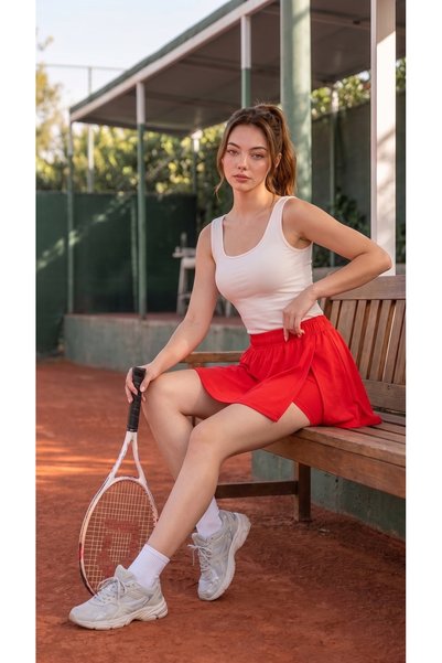 rlt relax time Women's Skirted Tights Swimsuit Skirted Shorts Swimsuit Shorts Skirt Diving Fabric Sports Skirted Shorts Swim Shorts