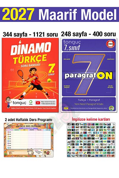 Tonguç Yayınları 7. Sınıf 2027 Türkçe Dinamo Paragrafon Soru Bankası Maarif Y...