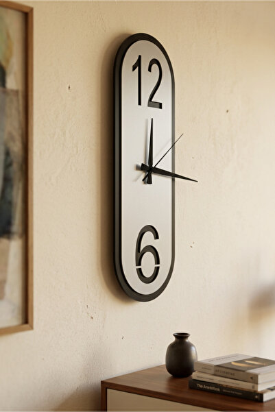Tooall Minimalist Duvar Saati 18x50 cm | 2 Katmanlı Dekoratif Modern Duvar Saati