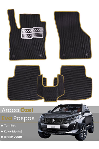 CYBERLİNE PEUGEOT 3008 (2020-2023) Uyumlu EVA Paspas Tam Set–Araca Özel,Oto P...