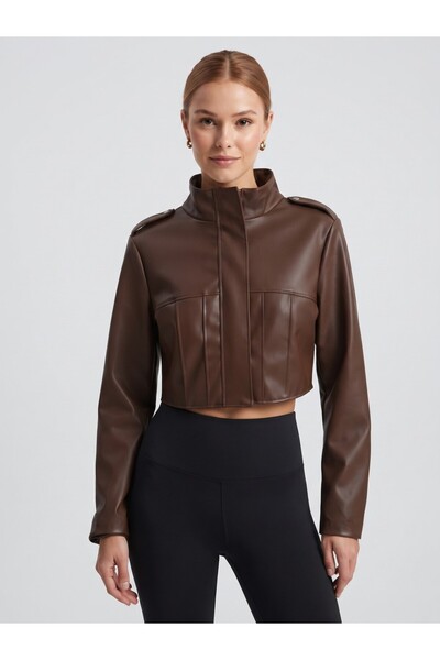 ELVORA-8057 CTOP DERİ MONT KAHVE