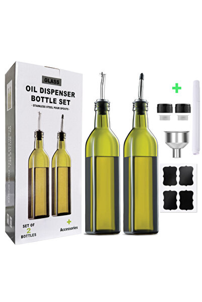 Generic Brand Set 2 sticle ulei, dispenser ulei, sticlă ulei măsline, 500 ml,...
