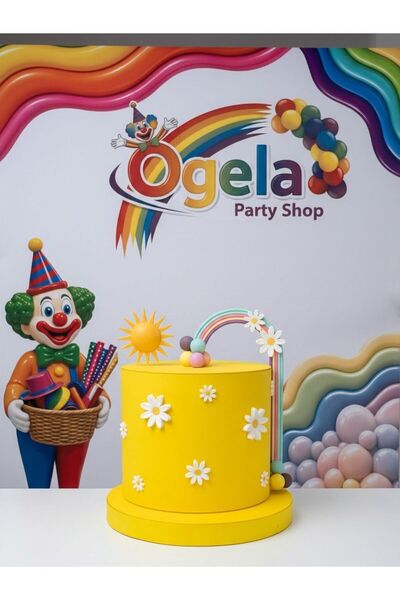 OGELAPARTY Güneş Temalı Maket Pasta - Maket Pasta - Doğum Günü Pastası - Kons...